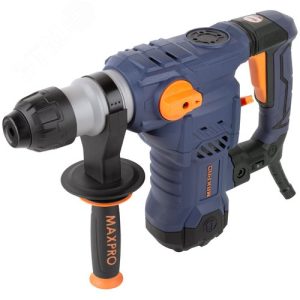 MAX-PRO Перфоратор демонтажный SDS-Plus 1500 Вт, 0-850 об/мин, 5.5 Дж, 3 режима, антивибрационная ручка, набор зубил 85094