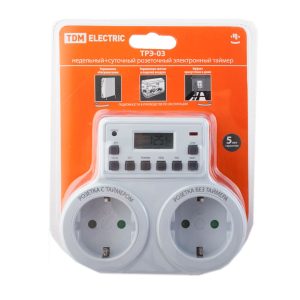 TDM Electric Таймер электронный на две розетки ТРЭ-03